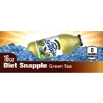 DS42STDG16 - Diet Snapple Green Tea Label (16oz Glass Bottle with Calorie) - 1 3/4" x 3 19/32"