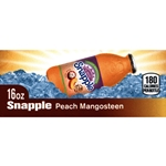 DS42SPM16 - Snapple Peach Mangosteen Label (16oz Glass Bottle with Calorie) - 1 3/4" x 3 19/32"