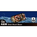DS42AWRBD12 - A&W Diet Root Beer Label (12oz Can with Calories) - 1 3/4" x 3 19/32"