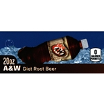 DS42AWRBD20 - A&W Diet Root Beer Bottle Label (20oz Bottle with Calorie) - 1 3/4" x 3 19/32"