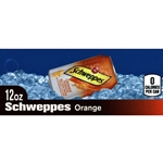 DS42SSWO12 - Schweppes Orange Seltzer Water Label (12oz Can with Calorie) - 1 3/4" x 3 19/32"