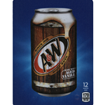 DS22AWRB12 - D.N. HVV A&W Root Beer Label (12oz Can with Calorie) - 5 5/16" x 7 13/16"