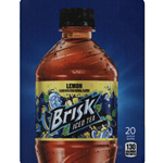DS22BLIT20 - D.N. HVV Brisk Lemon Iced Tea Label (20oz Bottle with Calorie) - 5 5/16" x 7 13/16"