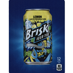 DS22BLIT12 - D.N. HVV Brisk Lemon Iced Tea Label (12oz Can with Calorie) - 5 5/16" x 7 13/16"