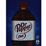 DS22DRPD20 - D.N. HVV Diet Dr. Pepper Label (20oz Bottle with Calorie) - 5 5/16" x 7 13/16"