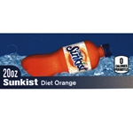 DS42DSO20 - Diet Orange Sunkist Label (20oz Bottle with Calorie) - 1 3/4" x 3 19/32"
