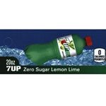 DS427UPZ20 - 7 UP Zero Sugar Label (20oz Bottle with Calorie) - 1 3/4" x 3 19/32"