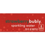 DS42BS20 - Bubly Sparkling Water Strawberry Label (20oz Bottle with Calorie) - 1 3/4" x 3 19/32"