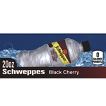 DS42SSWBC20 - Schweppe's Seltzer Water Black Cherry Label (20oz Bottle with Calorie) - 1 3/4" x 3 19/32"