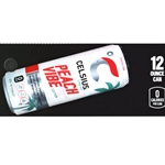 DS42CLFSPV12 - Celsius Live Fit Sparkling Peach Vibe Label (12oz Can with Calorie) - 1 3/4" x 3 19/32"