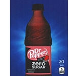 DS22DRPSCZ20 - D.N. HVV Dr. Pepper Strawberries & Cream Zero Sugar Label (20oz Bottle with Calorie) - 5 5/16" x 7 13/16"