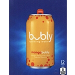 DS22BM12 - D.N. HVV Bubly Sparkling Mango Water Label (12oz Can with Calorie) - 5 5/16" x 7 13/16"