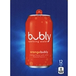 DS22BO12 - D.N. HVV Bubly Sparkling Orange Water Label (12oz Can with Calorie) - 5 5/16" x 7 13/16"