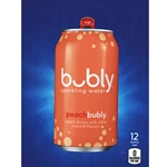 DS22BP12 - D.N. HVV Bubly Sparkling Peach Water Label (12oz Can with Calorie) - 5 5/16" x 7 13/16"