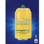 DS22BPI12 - D.N. HVV Bubly Sparkling Pineapple Water Label (12oz Can with Calorie) - 5 5/16" x 7 13/16"
