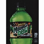 DS22MDZDCS20 - D.N. HVV Mt. Dew Dirty Cream Soda Zero Sugar Label (20oz Bottle with Calorie) - 5 5/16" x 7 13/16"