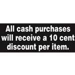 DS3707 - 10 CENT DISCOUNT ON CASH PURCHASES DECAL