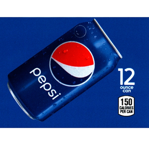 DS25P12 - Pepsi Label (12oz Can with Calorie) - 2 5/16" x 3 1/2"