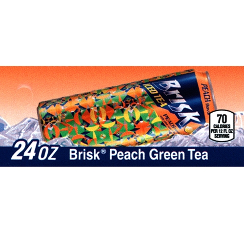 D & S Vending Inc - DS42BPIT24 - Brisk Peach Green Tea Label (24oz