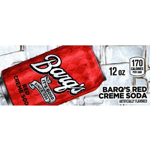 DS42BRCS12 - Barq's Red Creme Soda Label (12oz Can with Calorie) - 1 3/4