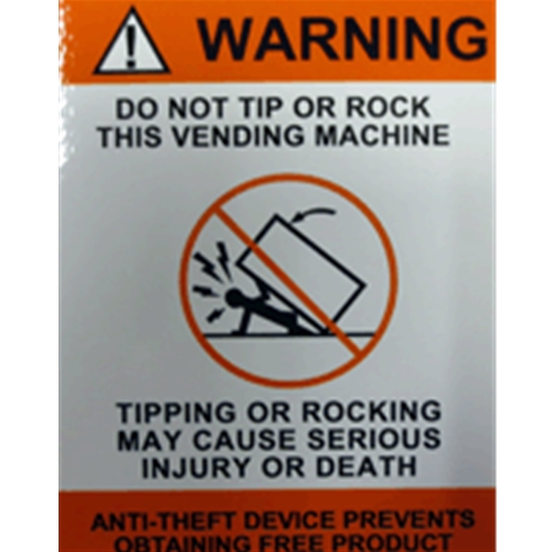 D & S Vending Inc - DS3210 - Anti-Theft Warning Device Decal