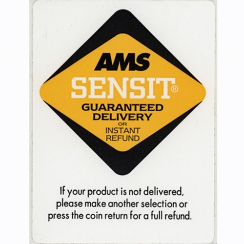 D & S Vending Inc - D20471 - AMS Sensit Guarantee Delivery Decal