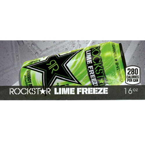 ROCKSTAR出品 D & S Vending Inc - DS42RLF - Rockstar Lime Freeze Label (16oz Can