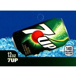 DS257UP12 - 7UP Label (12 oz Can with Calorie) - 2 5/16" x 3 1/2"