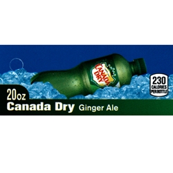 DS42CD20 - Canada Dry Ginger Ale Label (20oz Bottle with Calorie) - 1 3/4" x 3 19/32"