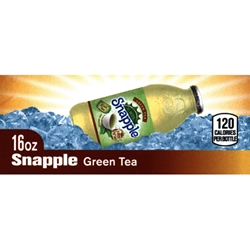 DS42STG16 - Snapple Green Tea Label (16oz Glass Bottle with Calorie) - 1 3/4" x 3 19/32"