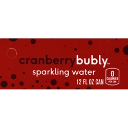 DS42BCR12 - Bubly Sparkling Water Cranberry Label (12oz Can with Calorie) - 1 3/4" x 3 19/32"