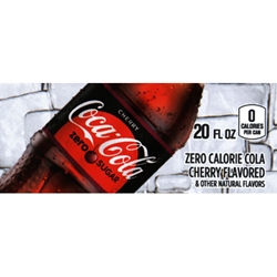 DS42CZSC20 - Coca-Cola Cherry Zero Sugar Label (20oz Bottle with Calorie) - 1 3/4" x 3 19/32"