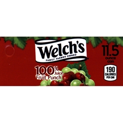 DS42WFP115 - Welch's 100% Fruit Punch Label (11.5oz Can with Calorie) - 1 3/4" x 3 19/32"