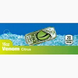 DS42VELCC16 - Venom Energy Low Caolorie Citrus Label (16oz Can with Calorie) - 1 3/4" x 3 19/32"