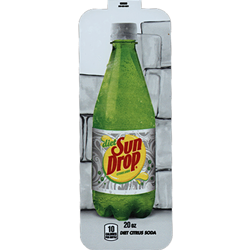 DS33SDCSD20 - Royal Chameleon	Sun Drop Citrus Soda Diet Label (20oz Bottle with Calorie) - 3 5/8" x 10"