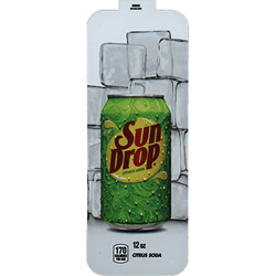 DS33SDCS12 - Royal Chameleon Sun Drop Citrus Soda Label (12oz Can with Calorie) - 3 5/8" x 10"