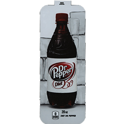 DS33DPD20 - Royal Chameleon Dr Pepper Diet Label (20oz Bottle with Calorie) - 3 5/8" x 10"