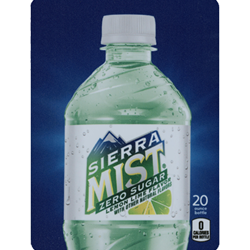 DS22SMZS20 - D.N. HVV Sierra Mist Zero Sugar Label (20oz Bottle with Calorie) - 5 5/16" x 7 13/16"