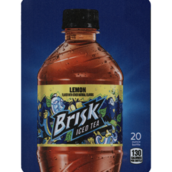 DS22BLIT20 - D.N. HVV Brisk Lemon Iced Tea Label (20oz Bottle with Calorie) - 5 5/16" x 7 13/16"