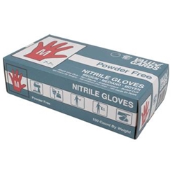 DS1154A - Powder Free NITRILE Gloves, Medium- Box of 100