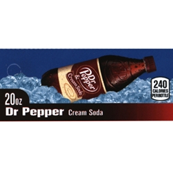 DS42DRPCS20 - Dr Pepper Cream Soda Label (20oz Bottle with Calorie) - 1 3/4" x 3 19/32"