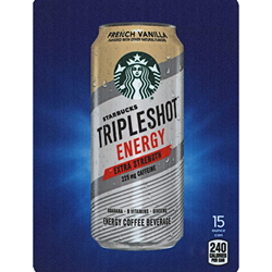 DS22STEFV15 - D.N. HVV Starbucks TripleShot Energy French Vanilla Label (15oz Can with Calorie) - 5 5/16" X 7 13/16"