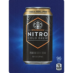 DS22SNCBVSC9.6 - D.N. HVV Starbucks Nitro Cold Brew Vanilla Sweet Cream Label (9.6oz Can with Calorie) - 5 5/16" X 7 13/16"