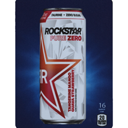 DS22RPZTMGS16 - D.N. HVV Rockstar Pure Zero Tangerine Mango Guava Strawberry Label (16oz Can with Calorie) - 5 5/16" x 7 13/16"