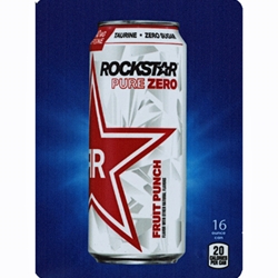 DS22RPZFP16 - D.N. HVV Rockstar Pure Zero Fruit Punch Label (16oz Can with Calorie) - 5 5/16" x 7 13/16"