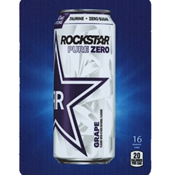 DS22RPZG16 - D.N. HVV Rockstar Pure Zero Grape Label (16oz Can with Calorie) - 5 5/16" x 7 13/16"