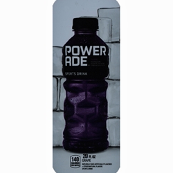 DS33PG20 - Powerade Grape Label (20oz Bottle with Calorie) - 3 5/8" x 10"