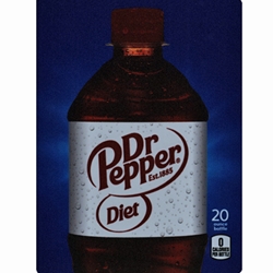 DS22DRPD20 - D.N. HVV Diet Dr. Pepper Label (20oz Bottle with Calorie) - 5 5/16" x 7 13/16"