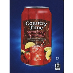 DS22CTSL12 - D.N. HVV Country Time Lemonade Strawberry Label (12oz Can with Calorie) - 5 5/16" x 7 13/16"