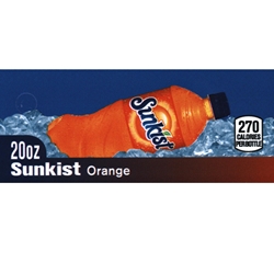 DS42SO20 - Sunkist Orange Label (20oz Bottle with Calorie) - 1 3/4" x 3 19/32"